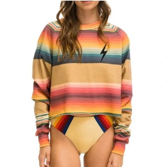 Aviator Nation Tops - Aviator Nation Multicolor Striped Sweatshirt